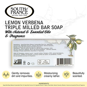 South of France single 6 oz bar angled to show triple-milled edges and lasting quality