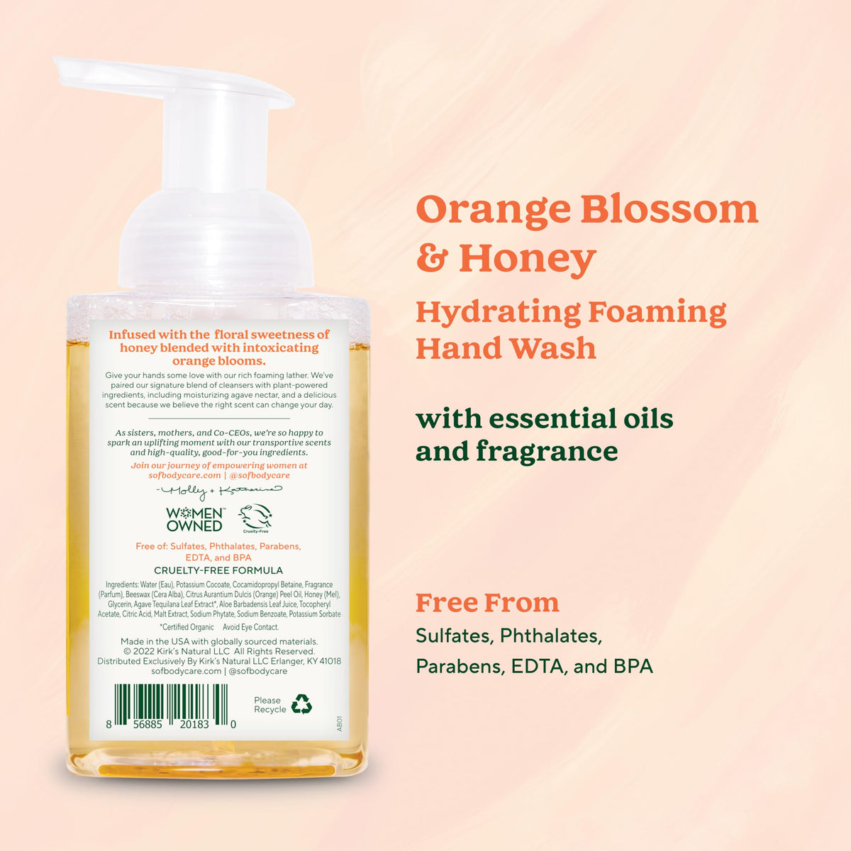 South Of France pump dispensing airy foam texture for gentle cleansing