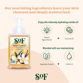 South Of France hand holding 8 oz bottle for clear size and portability benefit