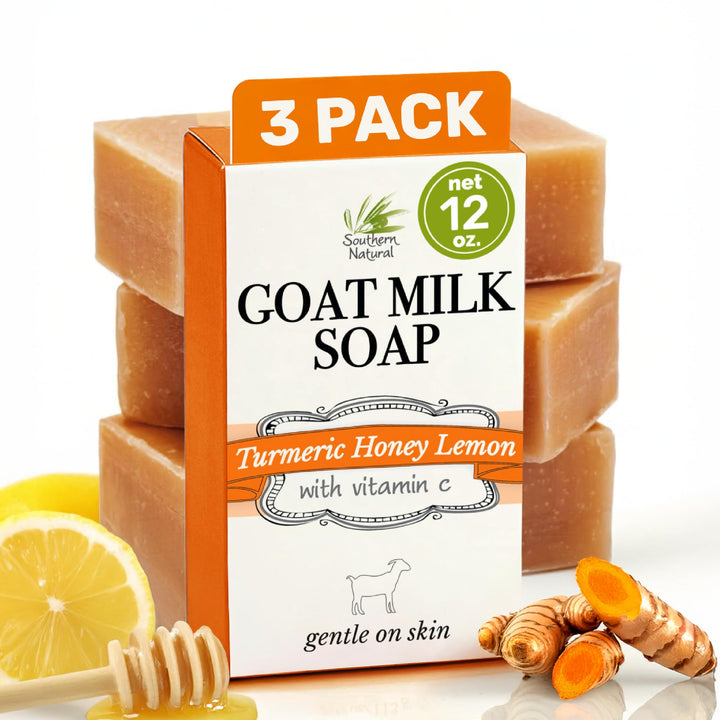 Southern Natural front packaging showing turmeric soap benefits