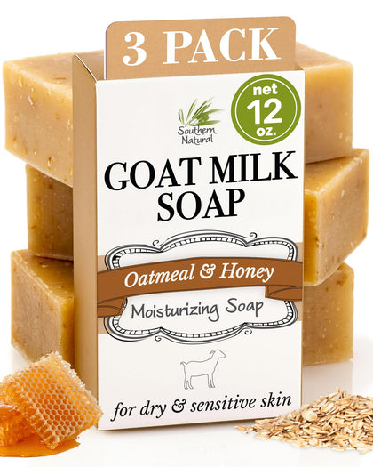 Southern Natural front packaging showing three unscented bars and benefits