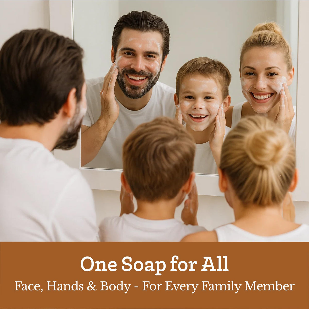 Southern Natural soap bar placed in bathroom to show everyday use