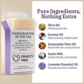 Southern Natural hand creating lather demonstrating rich foam and effective cleansing