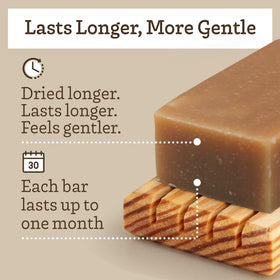 Southern Natural three bars stacked to show size and long-lasting quality for economical use