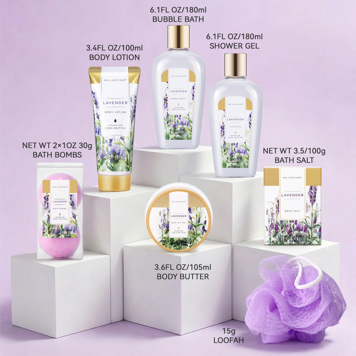 spa luxetique two bath bombs close-up highlighting fizzing texture and relaxing soak benefit