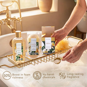 spa luxetique product labels and ingredient list showing nourishing formulation details