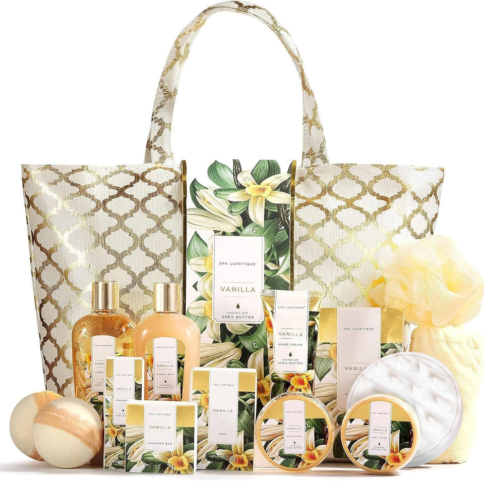spa luxetique front packaging showing complete gift set and elegant presentation
