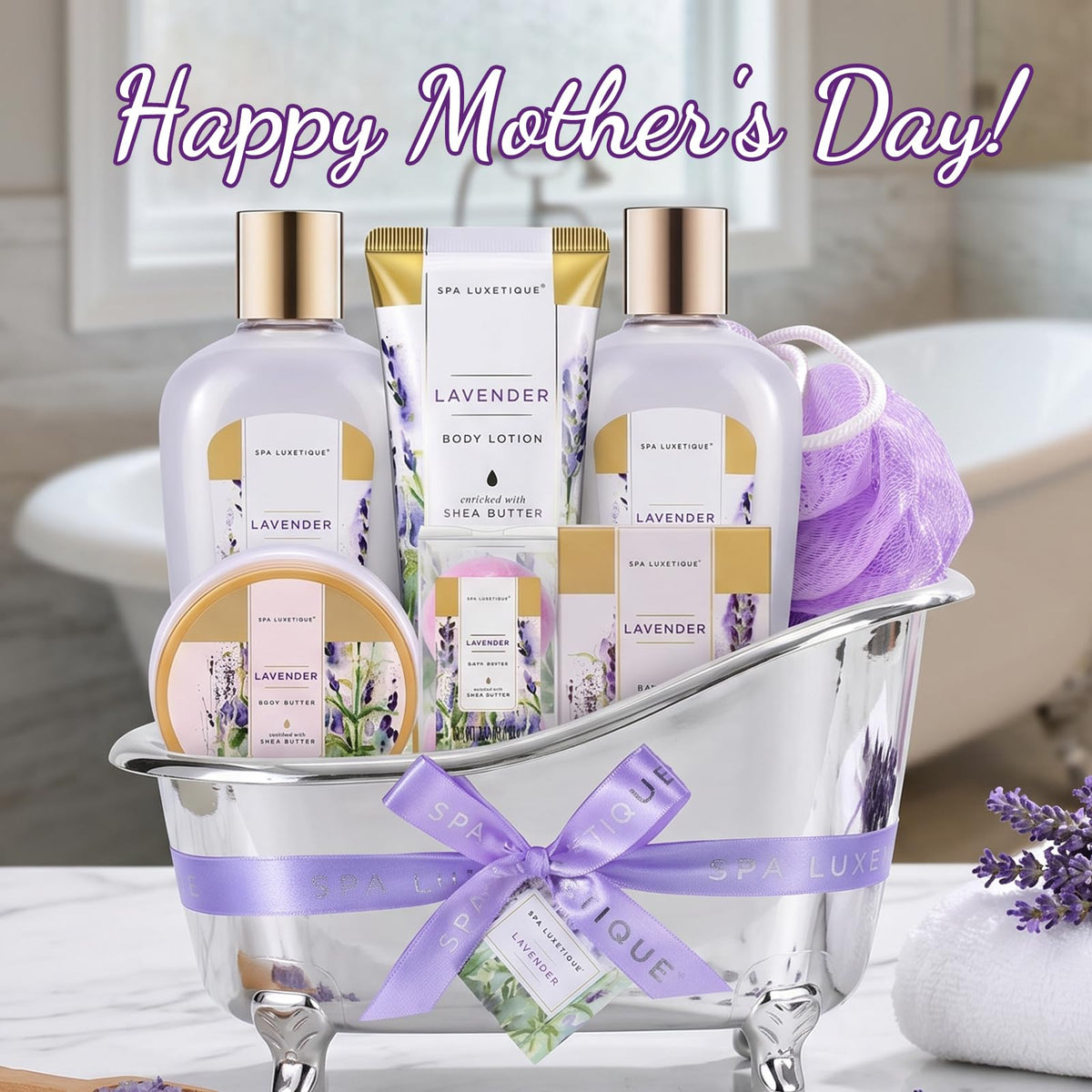 spa luxetique lifestyle relaxing bath scene with candles showing calming-at-home spa benefit