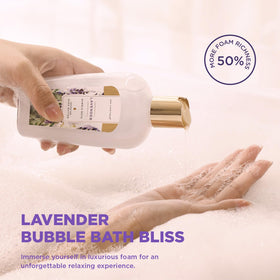 Spa Luxetique lavender massage oil pouring to demonstrate relaxing scent benefits