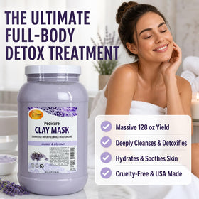 SPA REDI 128 oz tub next to hand for scale, emphasizing value
