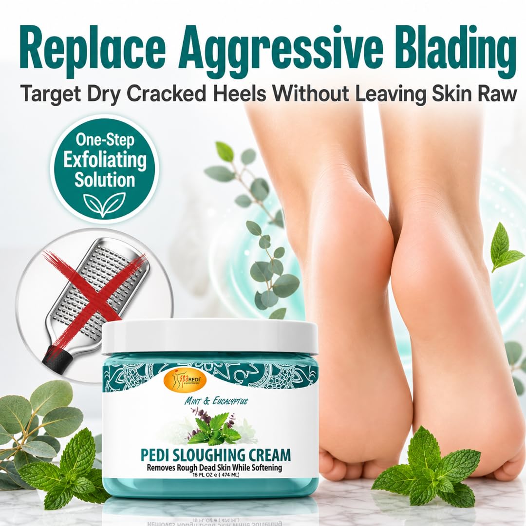 SPA REDI cream being massaged into heel for faster callus removal