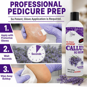 SPA REDI applied to heel in salon showing faster callus softening