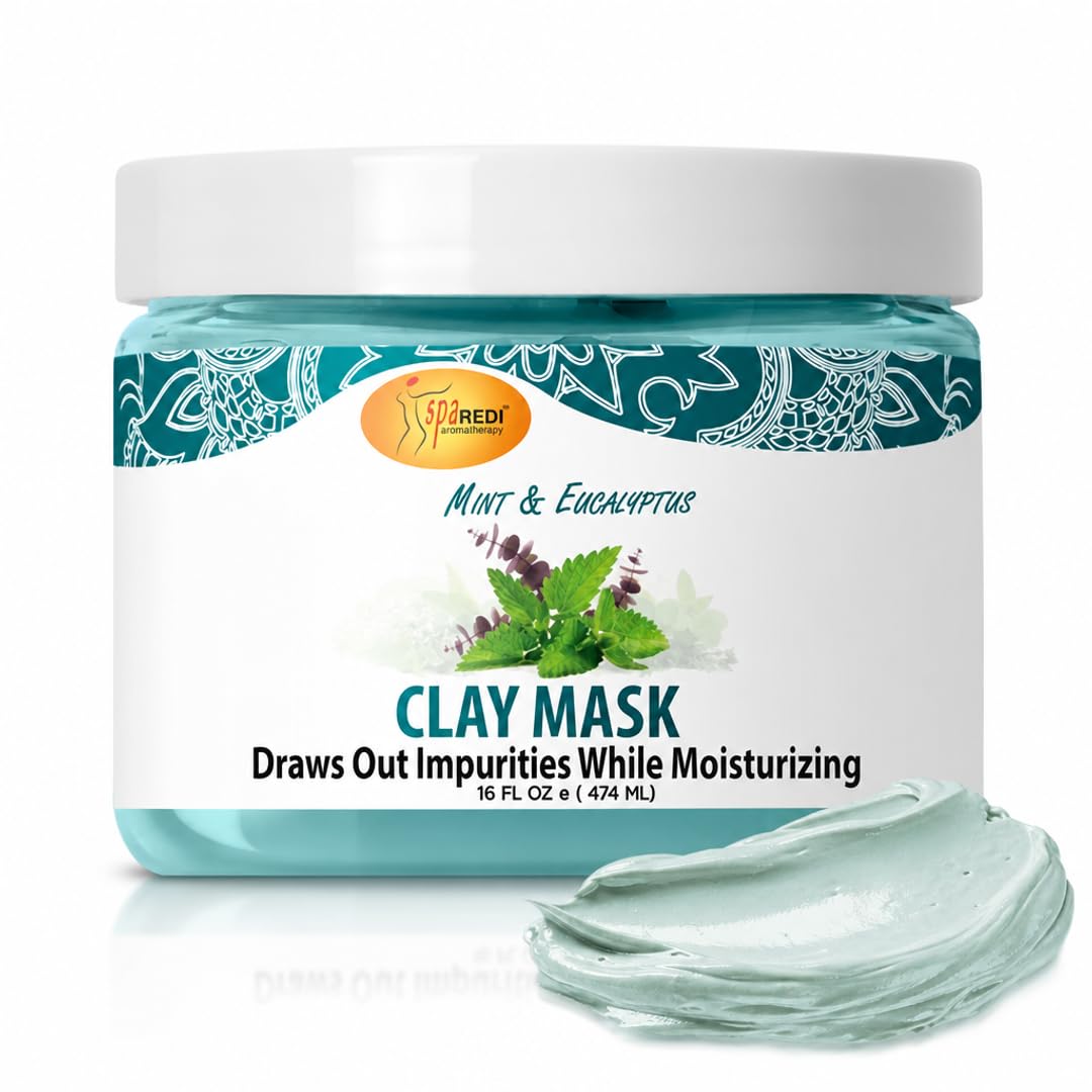 SPA REDI front jar view showing professional 16 oz pedicure clay mask benefit: salon-grade prep