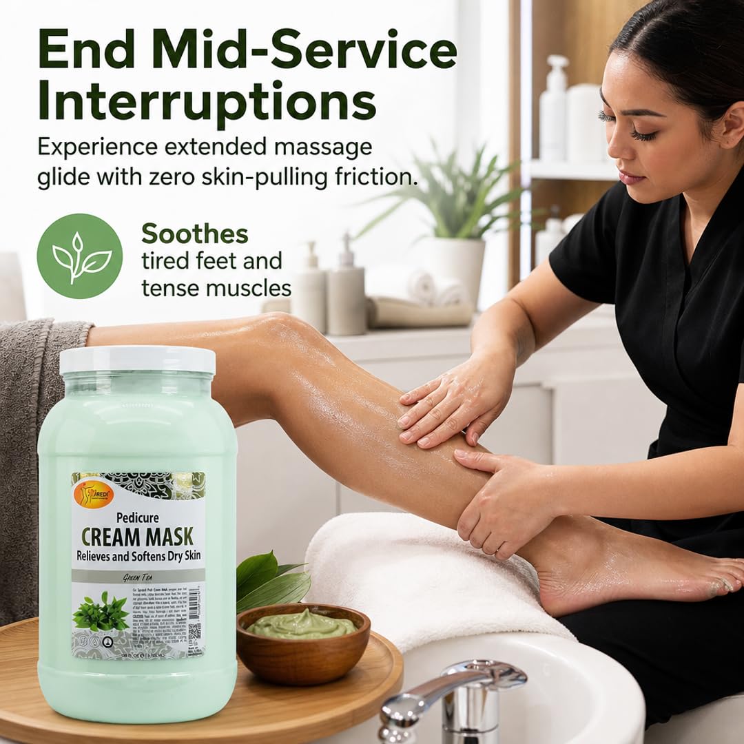 SPA REDI jar in a salon setting during pedicure showing professional use benefit
