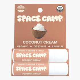 Space Camp coconut cream open tube close-up showing smooth balm surface