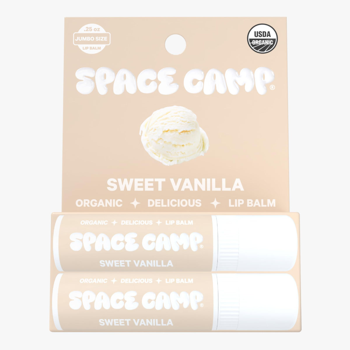 Space Camp jumbo tube next to standard tube demonstrating larger size