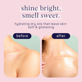 SpaLife applying shimmer oil to collarbone to highlight features and add radiance