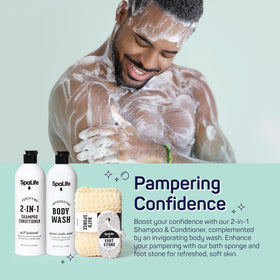 SpaLife bath sponge and foot stone detail smoothing skin and enhancing exfoliation