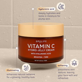 SpaLife moisturizer on bathroom counter in routine setting benefit