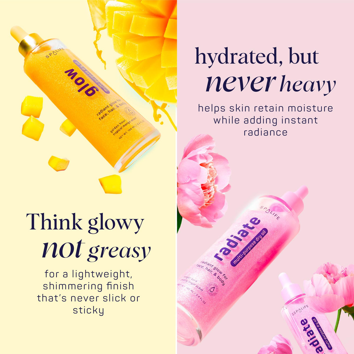 SpaLife bottle label detail showing scent names and product benefits for easy identification
