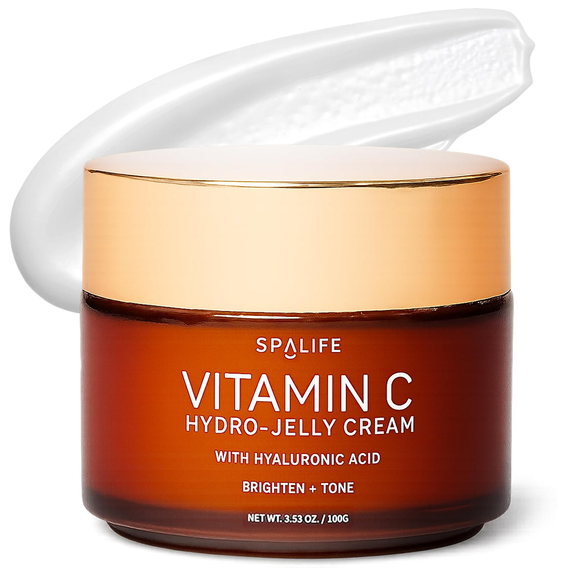 SpaLife front jar showing label and brightening benefit