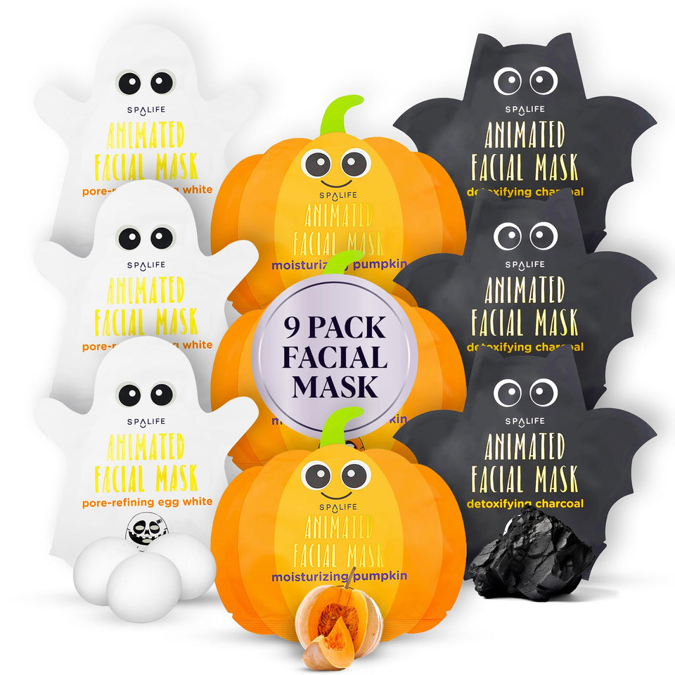 SpaLife front packaging of Halloween mask bundle showing trio design and playful branding