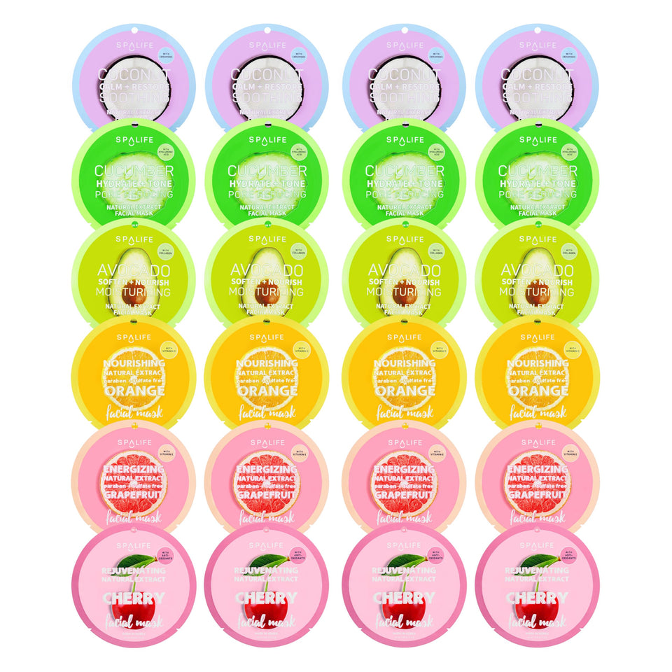 SpaLife front packaging showing 24-pack and six fruit formulas for variety