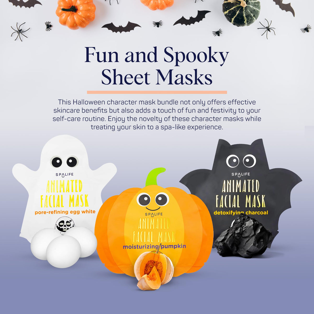 SpaLife pumpkin mask sheet close-up texture highlighting hydrating serum for plump skin