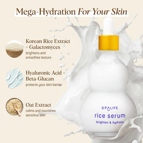 SpaLife texture close-up showing lightweight serum absorption and dewy finish