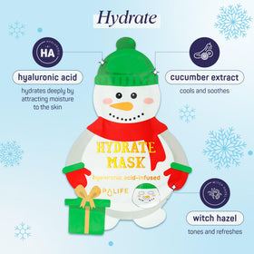 SpaLife Santa mask label showing collagen and cucumber for firming