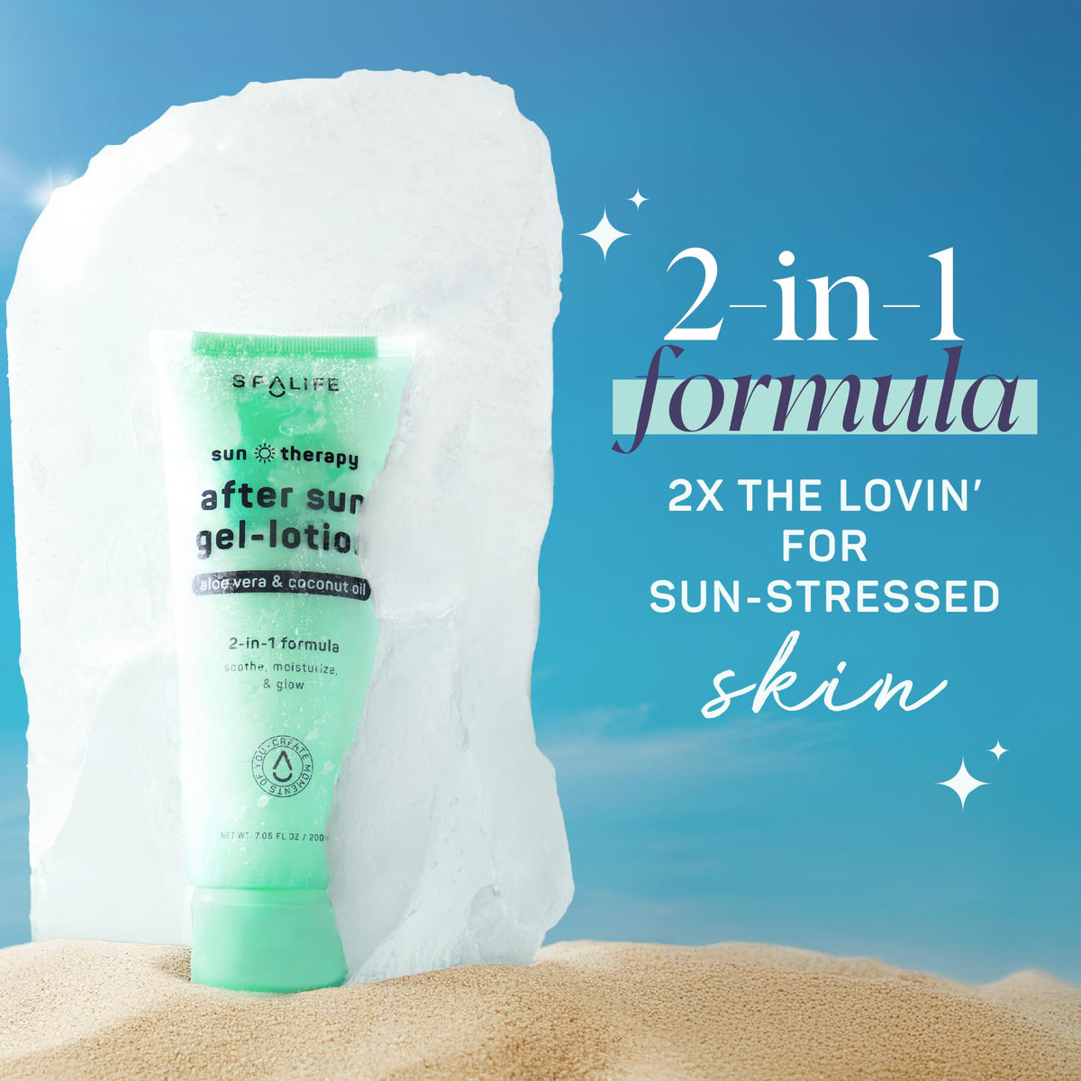 SpaLife close-up of gel texture blending aloe and coconut for hydration