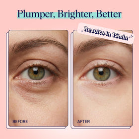 SpaLife model wearing cooling eye pads demonstrating comfortable placement