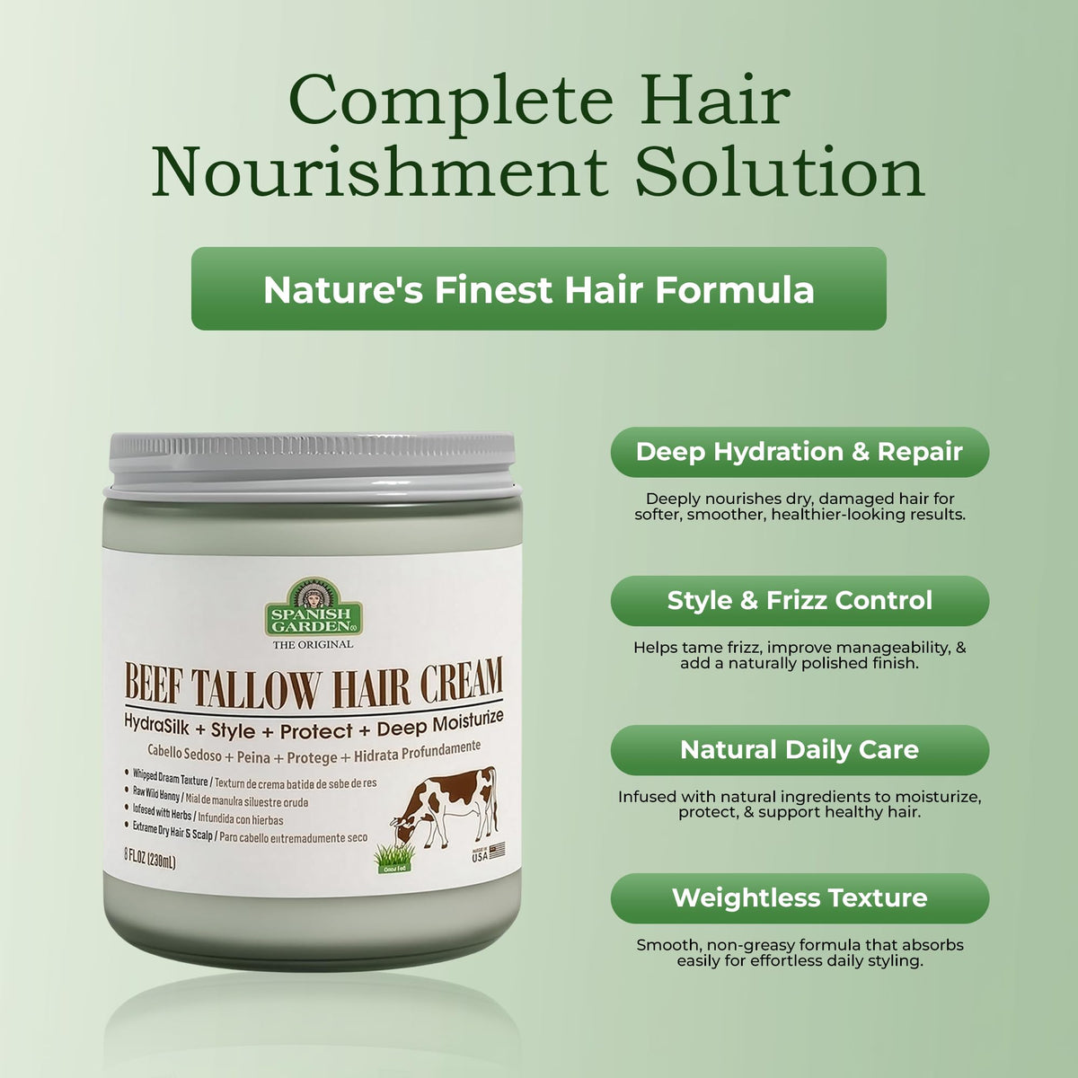 Generic Spanish Garden applying cream to damp hair improves manageability