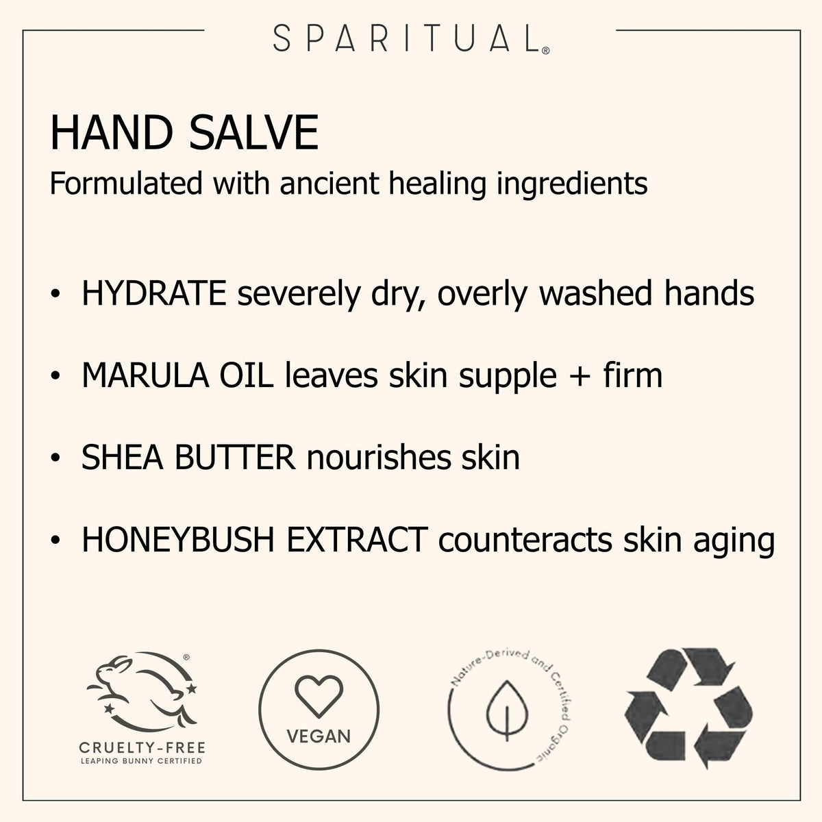 SpaRitual hand applying salve to knuckles for immediate moisturization and comfort