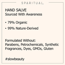 SpaRitual salve on a vanity with towels demonstrating a relaxing slow-beauty ritual