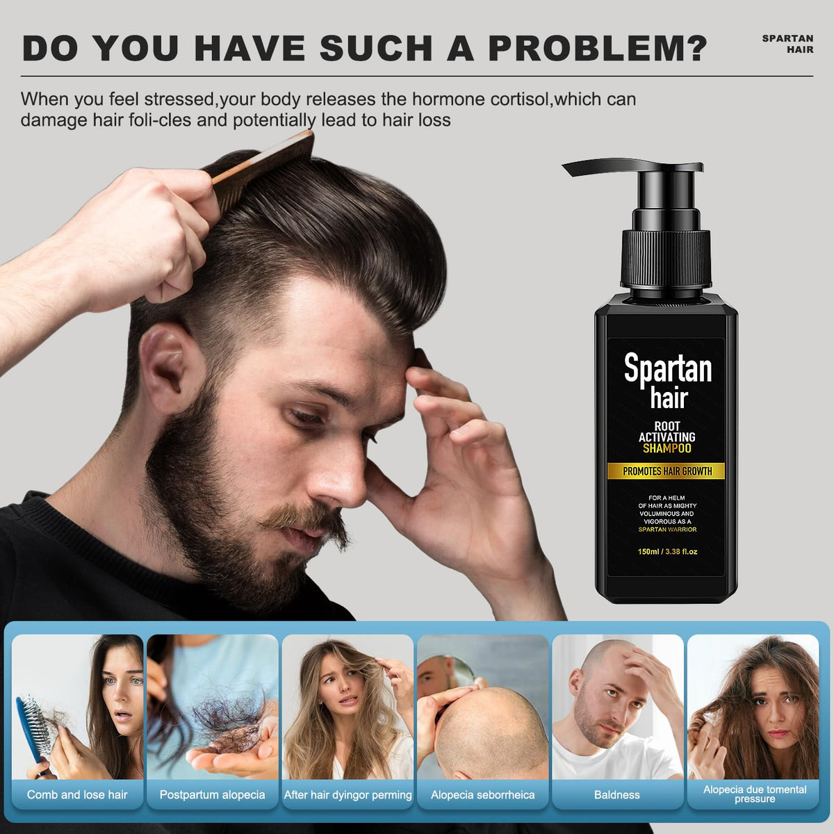 SPARTAN HAIR in-shower application showing lather for easy daily use