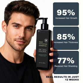 SPARTAN HAIR bottle on bathroom shelf suggesting daily routine