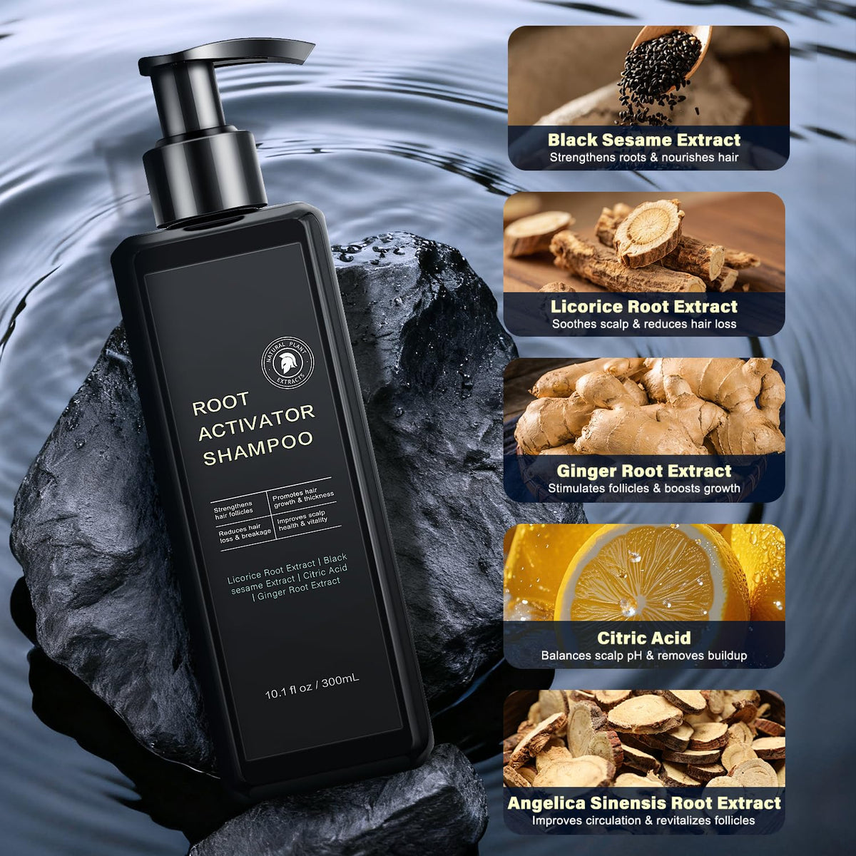 SPARTAN HAIR pouring shampoo from bottle to show consistency