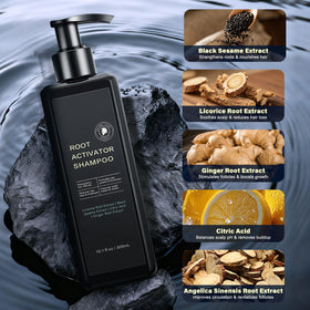 SPARTAN HAIR pouring shampoo from bottle to show consistency
