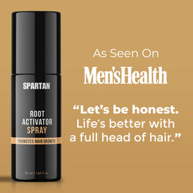 SPARTAN in-use image applying spray to scalp for targeted root nourishment