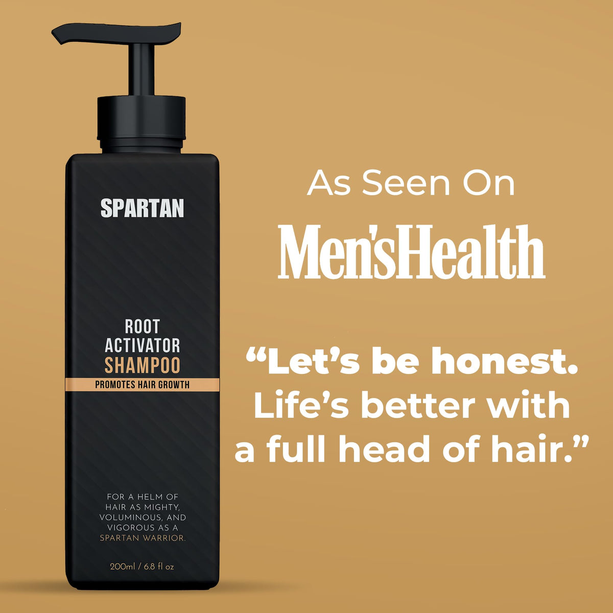 SPARTAN man massaging shampoo into scalp showing improved cleansing routine