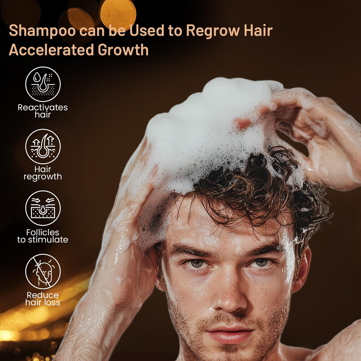 SPARTAN WASH lather texture on hair demonstrating gentle cleansing