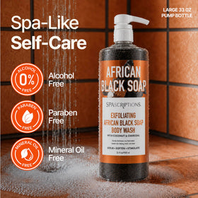 SpaScriptions charcoal ingredient powder image highlighting deep-cleansing action