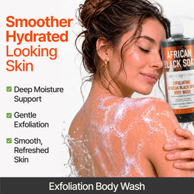 SpaScriptions creamy lather texture close-up delivering gentle exfoliation benefit