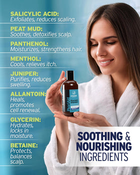 Sphagnum Botanicals shampoo texture close-up demonstrating conditioning, non-drying formula