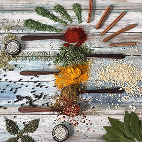 Measuring spoon with Spice Islands lemon peel illustrating easy portion control