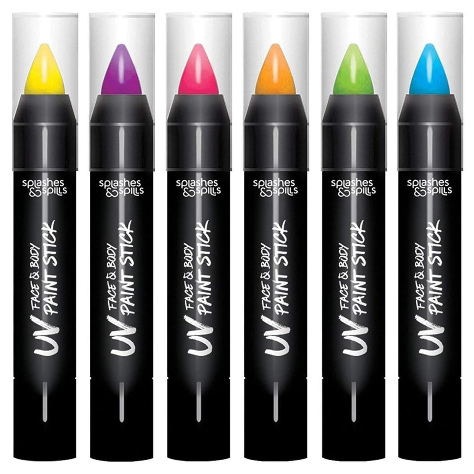 splashes & spills front packaging showing six glow colors and travel-ready benefit