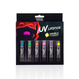 splashes & spills front packaging showing six neon tubes and clarity for selection