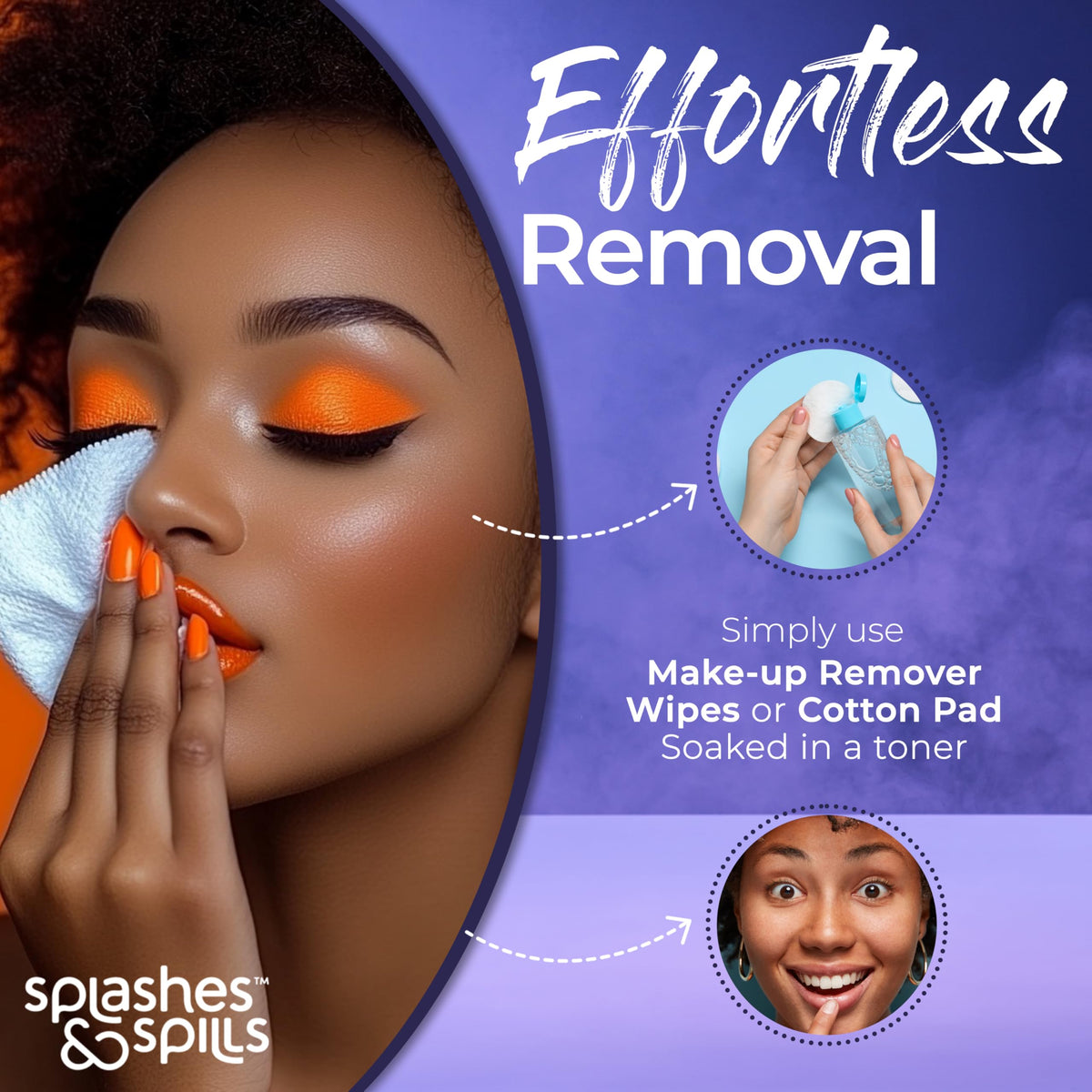 splashes & spills onstage club scene under blacklight showing glowing makeup effect