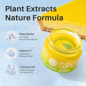SPODARE blueberry jar open showing creamy balm and nourishing effect